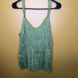Peter Nygard Green Accordion Sleeveless Top, 16